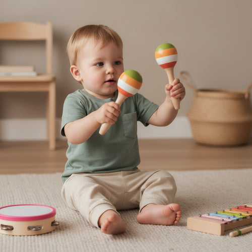 6 in 1 musical instrument set for babies with xylophone clapper and tambourine